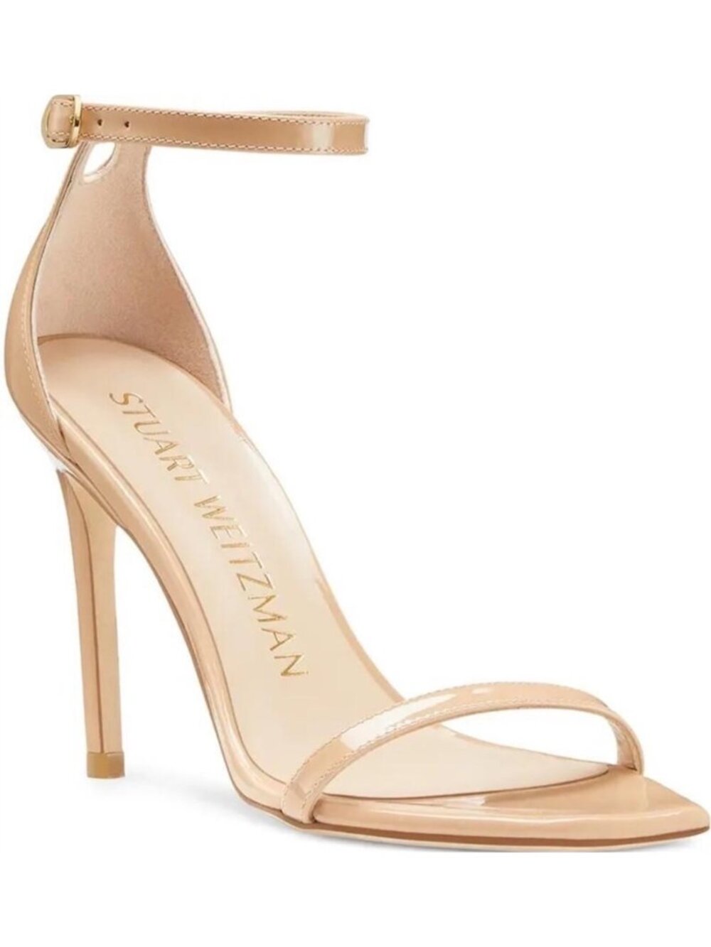 Stuart Weitzman Nudistcurve 100MM Heel In Patent Nude Size 8.5B New With Box